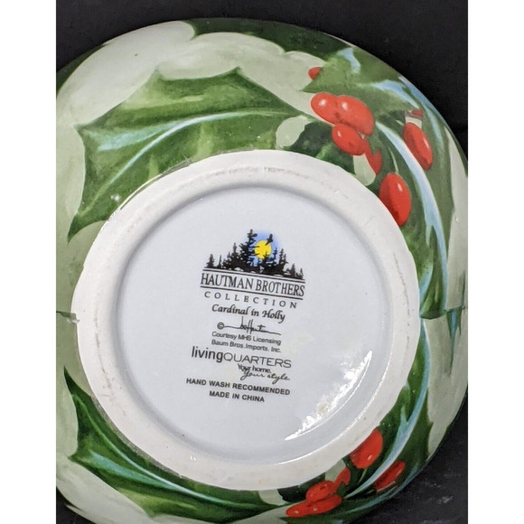 Hautman Brothers CARDINAL IN HOLLY Pitcher 10.5” 72 oz. Never Used - Picture 5 of 7